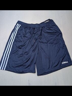 Adidas Men's 2XL Climacool Performance Blue Athletic Gym Shorts With Pockets
